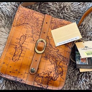 NWT Patricia Nash Leather Map Crossbody Bag